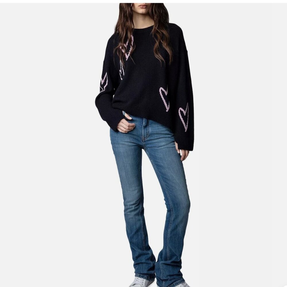 Zadig & Voltaire Markus Heart Sweater Jumper Pullover Top